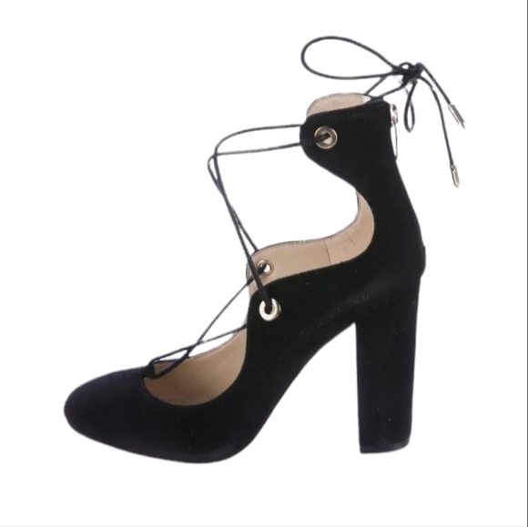 Marc Fisher Women Suede Block heels sandals Lace up shoes sz 9.5M - Picture 1 of 10